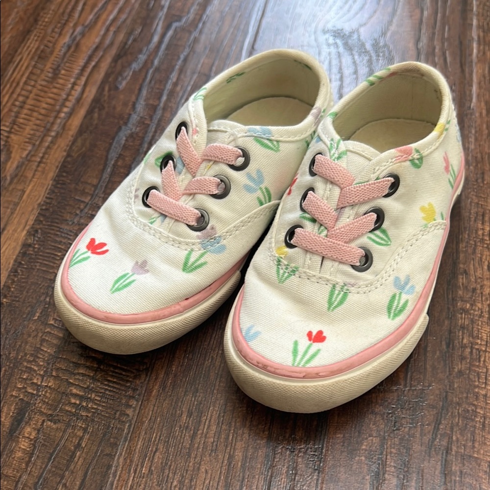 The Beaufort Bonnet Company Floral Kids Sneakers - White and Pink